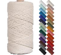 NOANTA Cordoncino macramè naturale, 3 mm x 90 metri, corda macramè beige, corda di cotone per appendere alla parete, ganci per piante, artigianato natalizio, lavoro a maglia