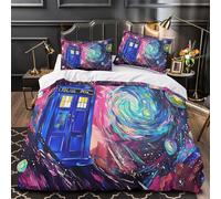 NOASDGYEI Arte del viaggio nel tempo Set Di Copripiumino 3 pezzi ultra microfibra stampa di 3D incluso federe con federa Dipinto vortice cosmico copripiumino for ragazzi e bambini Single（135x200cm）