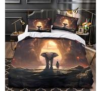NOASDGYEI Arte dell'elefante Set Di Copripiumino 3 pezzi morbida stampa 3D con federe decorazione per camera da letto Design spirituale indiano copripiumino for ragazze e adulti Double（200x200cm）