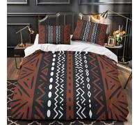 NOASDGYEI Ballerino tribale Set Di Copripiumino Set di 3 Pezzi microfibra stampa 3D con federe per cuscini con cerniera Popolo africano copripiumino for ragazze e bambini Double（200x200cm）