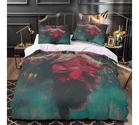 NOASDGYEI Gesù Cristo copripiumino Set di 3 Pezzi morbida microfibra stampa di 3D con federa decorazione per la camera da letto spirituale Set Di Copripiumino for adulti e coppie Single（135x200cm）