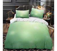 NOASDGYEI Luce della natura copripiumino Set di biancheria da letto 3 Pezzi stampa 3D con federe con federe per cuscini Bokeh verde tenue Set Di Copripiumino for ragazzi e ragazze Single（135x200cm）