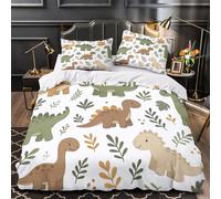 NOASDGYEI Modelli di dinosauri copripiumino 3 Pezzi microfibra stampa di 3D con federa con federe Cartone animato colorato Set Di Copripiumino for coppie e adulti King（220x240cm）