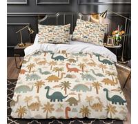 NOASDGYEI Modelli di dinosauri Set Di Copripiumino Biancheria da letto 3 Pezzi morbida stampa di 3D con federa incluso federe copripiumino for bambini adulti ragazzi Double（200x200cm）