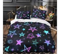 NOASDGYEI Paesaggio urbano al neon copripiumino 3 pezzi microfibra morbida stampa 3D con federa per cuscini con cerniera Futurismo retrò Set Di Copripiumino for adulti e bambini Super king（260x220cm）