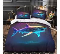 NOASDGYEI Rete Neon Set Di Copripiumino Set di 3 Pezzi microfibra morbida stampa 3D cerniera nascosta con federa per cuscini astratto digitale copripiumino for adolescenti e coppie Double（200x200cm）