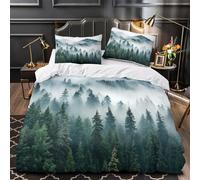 NOASDGYEI Scena della capanna nella foresta Set Di Copripiumino 3 Pezzi stampa 3D con federa per cuscini cerniera nascosta copripiumino for adolescenti e adulti Super king（260x220cm）