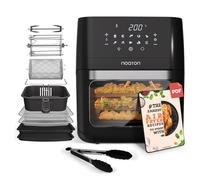Noaton A120 Ultra Pro Friggitrice ad Aria Calda 12L, Friggitrice senza olio, Online ricettario e pinze da cucina 26 cm, 1800W, 10 programmi, Display digitale, Compatta, per 1-4 persone, Nero