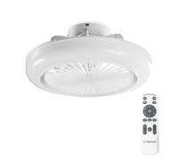 Noaton Ventilatore da soffitto Polaris 11045 W, bianco, timer, paralume, telecomando, dimmerabile LED max 41 W, 3 temperature di colore, flusso d'aria fino a 60 m3/min, per camera da letto, diametro
