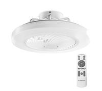 Noaton Ventilatore da soffitto 12050W Triton Bianco, con Illuminazione LED max 41 W Dimmerabile 3 temperature di colore, telecomando, timer, portata d'aria fino a 60 m3/min, lampadario, diametro 50cm