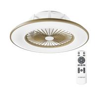 Noaton® Vega marrone 11056CR Ventilatore da soffitto con luce, telecomando, attenuazione LED max 44 W, 3 temperature di colore regolabili, timer, flusso d'aria fino a 61 m3/min, Ø56 cm