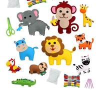 Noaxylic 10 Pezzi Confezione da Cucito in Feltro per Bambini, Cucito per Bambini, Kit Cuci Bambina Sewing per Bambino, Kit da Sewing di Animale, per Bambino e Principianti