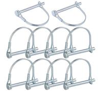 Noaxylic 10 Pezzi Spine a Scatto, Perni di Bloccaggio, 8 X 70mm Perno a Sgancio Rapido, Coppiglie, Vite di Bloccaggio Perno Perni a Forma di D per Rimorchi, Prato e Giardi