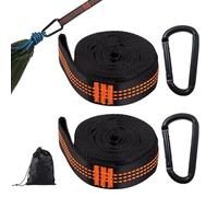 Noaxylic 2 Pezzi Cinghie per Amaca, con 2 Moschettoni, 2 m x 2.5 cm Cinghie Amaca All'aperto, Kit Corda da, Kit per Appendere Altalene All'aperto, Corda Legata, per Campeggio, Giardino, Escursio