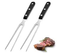 Noaxylic 2 pezzi Forchetta da Carne con Manico, 29cm Forchettone per Carne in Acciaio Inox, Forchettone Barbecue Lavabile in Lavastoviglie, per Arrostire il Tacchino, Cena (Nero)