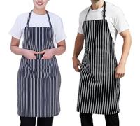 Noaxylic 2 Pezzi Grembiule da Cucina, con 2 Tasche, Grembiule da Barbecue, Regolabile e Cinghia al Collo Grembiuli, Per Uomo e Donna, Cucina, BBQ, Ristorante, Caffè, Casa Lavoro Campeggio All'aperto