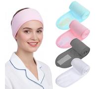 Noaxylic 4 Pezzi Fascia Capelli Donna Trucco, Fascia Spa in Microfibra Morbida e Assorbente, Fascie Regolabile con Velcro, Fasce per il Lavaggio del Viso, per Lavaggio Viso, Trucco, Doccia, Yoga