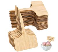 Noaxylic 40 Pezzi Etichette per Piante, Targhette a T, Impermeabile Targhette in Legno, Etichette Orto, per Semi di Verdura, Fiori Giardino, Alberi, Erbe, Rettangolari