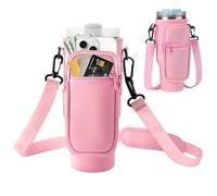 Noaxylic Borsa Porta Bottiglie, Porta Borraccia Tracolla con Scomparto per Cellulare, Borraccia Tracolla Regolabile, per Bottiglia d'Acqua Adatta Stanley da 40 oz, per Corsa, Ciclismo, Campeggio, Rosa