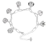 Noaxylic BTS Bracciale, Splendido Merchandising Kpop per BTS Fans, Bracciale con Ciondolo in Stile BT 21, Braccialetti Regolabili, Articolo Perfetto per ARMY, Comodo e Resistente (Argento)