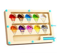 Noaxylic Giochi Montessori, Labirinto Magnetico Bambini, Giocattoli in Legno, Educativi Colorati, Numeri e Colori Gioco, Motricità Fine Giochi, Labirinto di Design del Gelato, per Bambini 3+ Anni
