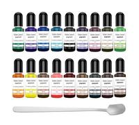 Noaxylic Pigmenti Colorati per Polveri da Colata, 18 Colori di Pigmenti Colorati, per Polvere da Colata con 15cm Cucchiaio, per Rivestimento, Pittura per Amanti Dell'arte, 10ml Ciascuno