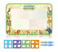 Noaxylic Tela d'Acqua Magica, Aqua Doodle Mat, Tappeto da Disegno d'Acqua Riutilizzabile, Magic Doodle Gioco con 2 Penne e 4 Modelli, Educativo per Casa, Scuola e Viaggi