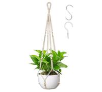 Noaxylic Vasi Sospesi per Piante, Appendini per Piante Macramè, Macrame Appendini per Piantes da Parete per Interni, per Giardino Balcone Soffitto Decorazione Domestica (90 cm, Bianco)