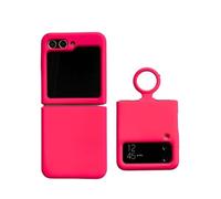 NOBAA Custodia Custodia per telefono in silicone liquido al neon Cover per Samsung Galaxy z Flip 3 Custodia zflip 4 5 color caramella opaca, H rosa, per Z Flip 3