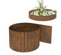 NOBBAT Bordo per prato in acciaio Corten, bordura per aiuole in metallo zincato, facile da installare, barriera antiradici per aiuole o come bordo per falciare l'erba(Rust,15cmx3m)