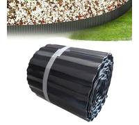 NOBBAT Bordo per prato in acciaio Corten, bordura per aiuole in metallo zincato, facile da installare, barriera antiradici per aiuole o come bordo per falciare l'erba(Nero,20cmx3m)