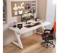 NOBBAT Scrivania Per Computer, Scrivania Da Gioco,Capacità Di Carico 300kg, Spessore Piano 25mm, Braccio Monitor Montabile, Resistente Ai Graffi, Resistente Al Calore(White+White Frame,100cm)