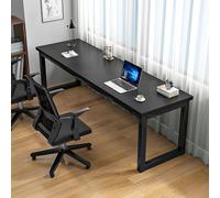 NOBBAT Scrivania Per Computer, Scrivania Doppia, Scrivania Da Studio, 100/120/140/160x60x75 Cm, Angoli Arrotondati, Spessore Del Piano 2,5 Cm, Capacità Di Carico 150 Kg, Per Ufficio Domestico(Nero,160