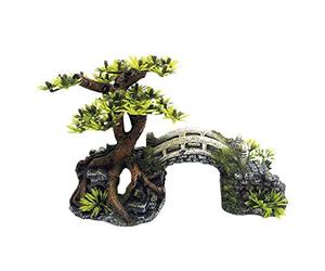 Nobby 28621 Aqua Ornaments Ponte con Bonsai con Piante 20, 3 x 9, 0 x 14, 0 cm
