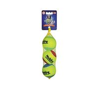 Nobby pallina da tennis con squeaker assortita M 6,5 cm; rete da 3 pezzi