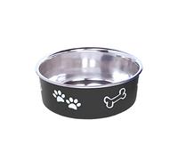 Nobby 73856 - Ciotola in acciaio inox, antiscivolo, 13 cm, 0,5 l, colore: Nero