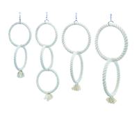Nobby Cage Toy, 3 anelli da arrampicata in cotone piccoli, 72/24 cm bianco