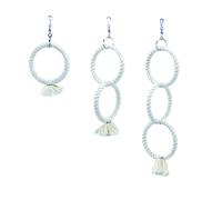 Nobby Cage Toy, 3 anelli di arrampicata in cotone piccoli, 48/14 cm bianchi