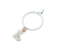 Nobby Cage Toy, anello in cotone con blocco di legno grande, 24/36 cm bianco
