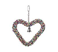 Nobby Cage Toy, Cuore in Cotone Flessibile con Campana, Multicolore, 27 x 21 cm