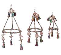 Nobby Cage Toy, Pyramide di cotone con blocchi di legno Ø 30 cm, 59 cm colorato