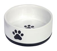 Nobby Ceramica Ciotola Orma Bianco Nero per Cane Con Antiscivolo Anello Silicone