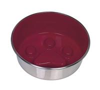 Nobby - Ciotola in acciaio INOX "PAW", antiscivolo, 20 cm, 1,60 l, colore: Rosso