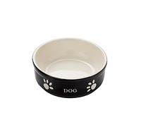 Nobby ciotola in ceramica per cani "DOG" 13,5 X 13,5 X 5 cm nera / beige