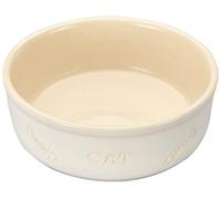 Nobby Ciotola in Ceramica per Gatti Cat Bianco/Beige, Ø 13,5 x 5 cm, 0,25 l.