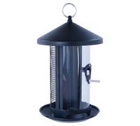 Nobby Colonna Per Mangime Nera Con 2 Scomparti Per Uccelli, Robusta E Durevole