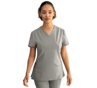 Nobby Divisa Sanitaria Elasticizzata - Camice Medico Donna Stretch - Casacca Sanitaria Spandex Cemento XL