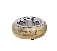 Nobby EAT - Ciotola in acciaio inox con anello in legno, 0,37 l, 15,3 cm