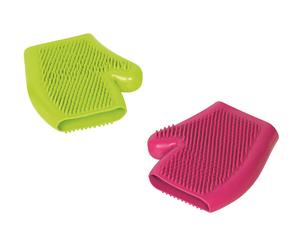 Nobby guanto da massaggio in gomma piena verde