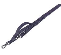 Nobby Guinzaglio con Guida Corta Classic Preno Royal, Grigio, Larghezza: 20 mm, Lunghezza: 58-69 cm + 54 cm